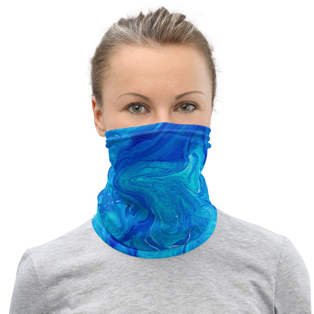 Halsschal, Gesichtsmasken, Stirnbänder, Halswärmer, Bandana, Einzigartiges Design, Armband, Abstrakt, Kunst, Authentisch, Blau Halsschal, Gesichtsmasken, Stirnbänder, Halswärmer, Bandana, Einzigartiges Design, Armband, Abstrakt, Kunst, Authentisch, Blau von DistortedRainbowsArt