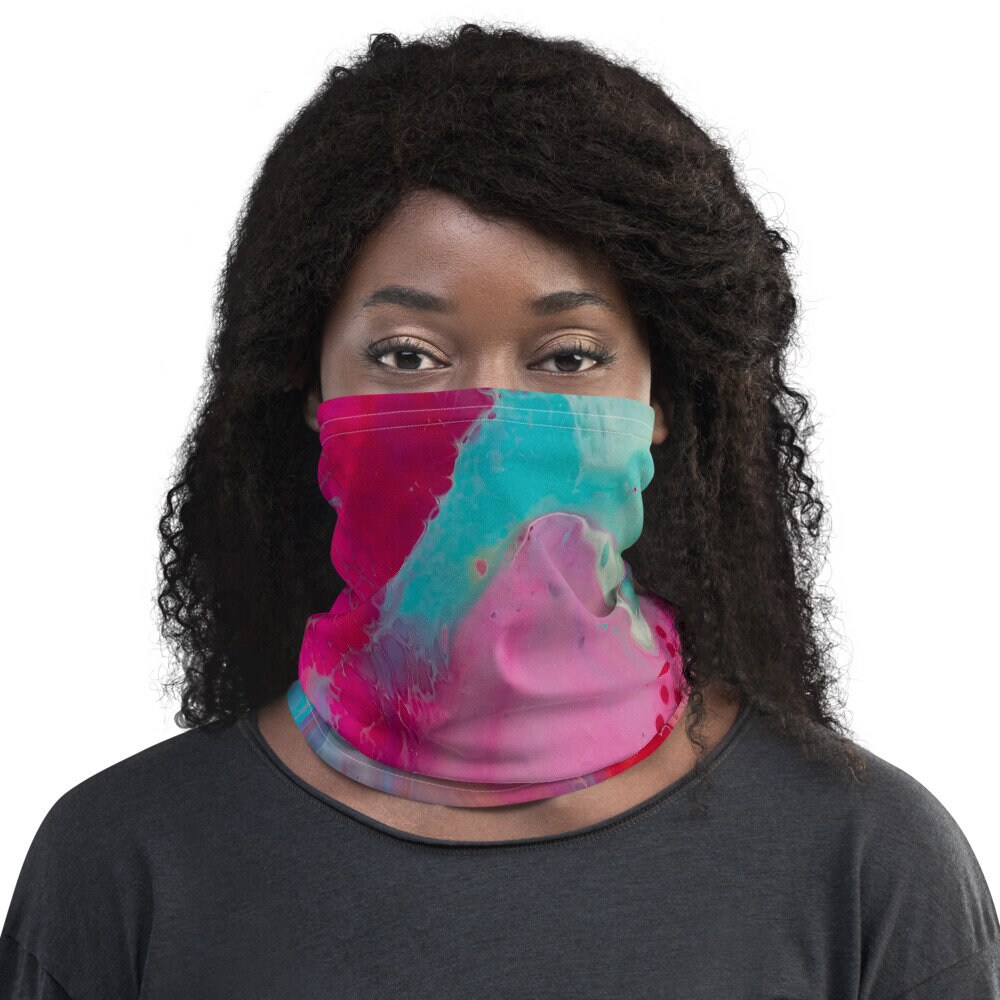 Halsschal, Gesichtsmasken, Stirnbänder, Halswärmer, Bandana, Einzigartiges Design, Armband, Abstrakt, Kunst, Blau, Rot, Rosa, Grün, Bunt Halsschal, Gesichtsmasken, Stirnbänder, Halswärmer, Bandana, Einzigartiges Design, Armband, Abstrakt, Kunst, Blau, Rot, Rosa, Grün, Bunt von DistortedRainbowsArt