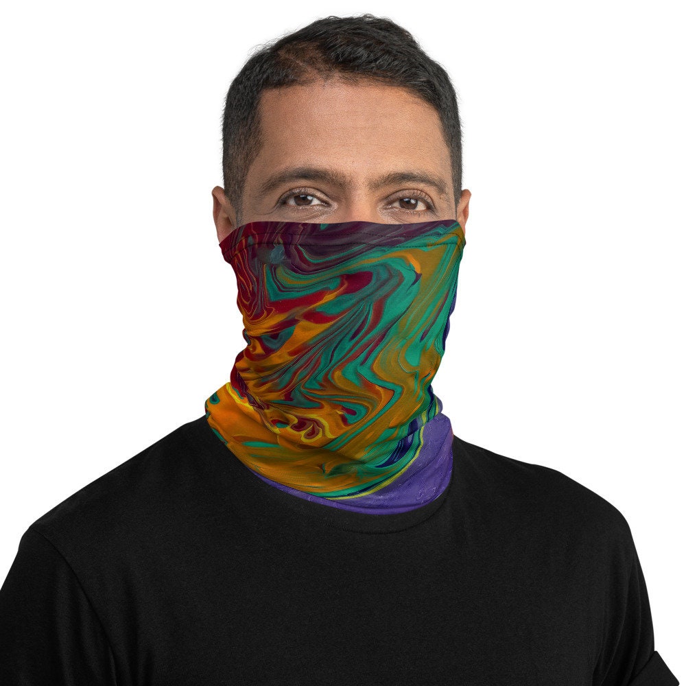 Halstuch, Gesichtsmasken, Stirnbänder, Halswärmer, Bandana, Einzigartiges Design, Armband, Abstrakt, Kunst, Blau, Lila, Grün, Orange, Regenbogen Halstuch, Gesichtsmasken, Stirnbänder, Halswärmer, Bandana, Einzigartiges Design, Armband, Abstrakt, Kunst, Blau, Lila, Grün, Orange, Regenbogen von DistortedRainbowsArt