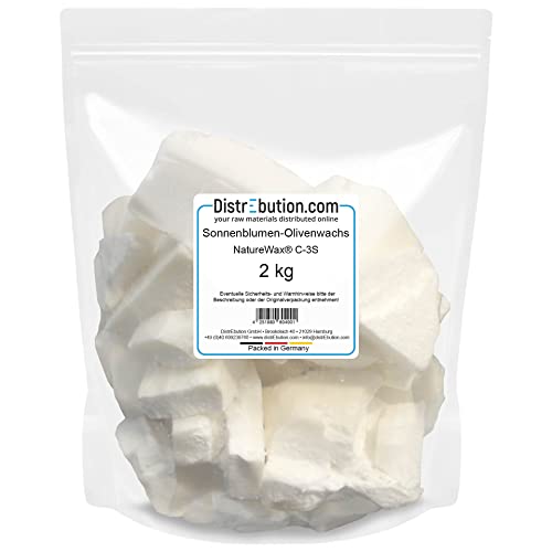 Sonnenblumen-Olivenwachs 2kg Perfekt für die eigene Kerzenherstellung von DistrEbution