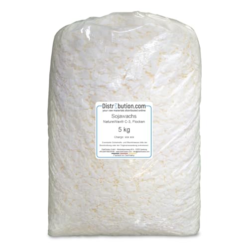 Sojawachs Flocken 5 kg NatureWax® C-3 natürliches Wachs für Kerzen gießen Kerzenwachs Kerzenherstellung von DistrEbution.com