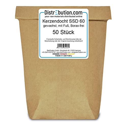 50 Flachdochte SSD 60 Cotton Candle Wick für die Herstellung von Kerzen aus Stearinsäure Candle DIY 18,5 cm von DistrEbution.com