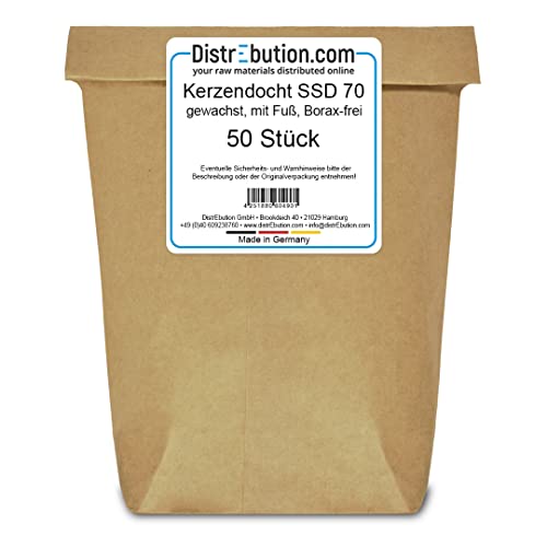 50 Flachdochte SSD 70 Cotton Candle Wick für die Herstellung von Kerzen aus Stearinsäure Candle DIY 18,5 cm von DistrEbution.com