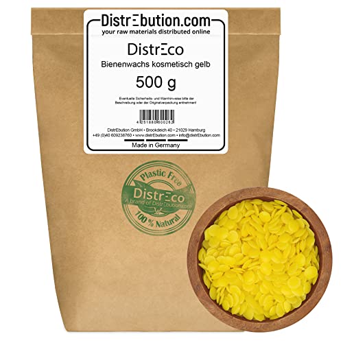 Bienenwachs Pastillen für Kosmetik und Kerzen 500 g ökologisch nachhaltig von DistrEbution