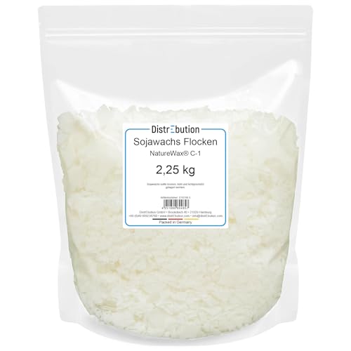 Sojawachs Flocken 2,25 kg NatureWax® C-1 Wachs zum Kerzen gießen Kerzenwachs von DistrEbution.com