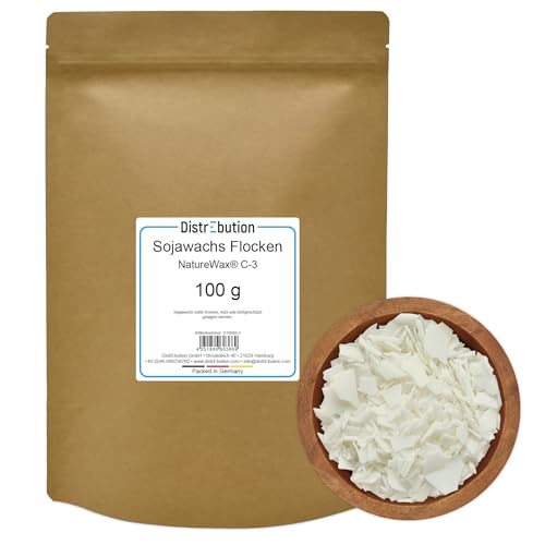 Sojawachs Flocken 100g Kerzenwachs NatureWax® C-3 zum Kerzen gießen von DistrEbution