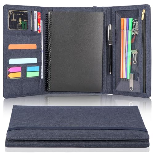 Hülle für Rocketbook Fusion Executive Größe, Multi A5 Größe Notebook Hülle mit Stifthalter, Handyfach, Reißverschlussfach, Visitenkartenhalter, 22,4 x 15,2 cm, Blau von Ditiord