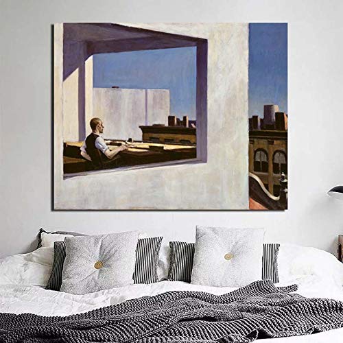 Edward Hopper Büro in einer kleinen Stadt Leinwand Gemälde Poster Wandkunst Malerei Dekoratives Bild Moderne Wohnkultur 30 x 45 cm Rahmenlos von Dittelle