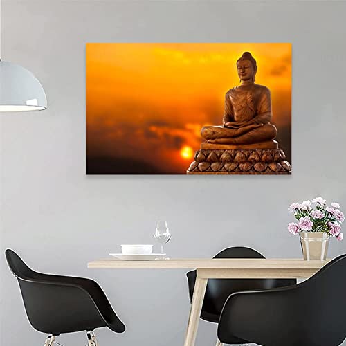 Leinwand Malerei Moderne Wohnkultur Bild Für Wohnzimmer Marmor Buddha Wand Kunstdruck Sonnenuntergang Poster Wohnkultur 70x100 cm Rahmenlos von Dittelle