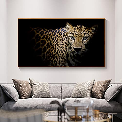 Moderne Tier Wild Leopard Poster Wandkunst Leinwand Malerei Drucke Bilder Wohnzimmer Korridor Dekorative Leinwand 80x140cm Rahmenlos von Dittelle