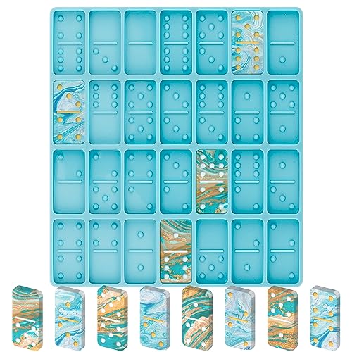 Diueoly Domino-Harzformen, Domino-Formen für Harzguss, professionelle Dominoformen für Epoxidharz, Domino-Formen-Set, 28 Mulden, stabile Silikonformen für Domino-DIY-Anhänger, Kuchen Diueoly Domino-Harzformen, Domino-Formen für Harzguss, professionelle Dominoformen für Epoxidharz, Domino-Formen-Set, 28 Mulden, stabile Silikonformen für Domino-DIY-Anhänger, Kuchen von Diueoly