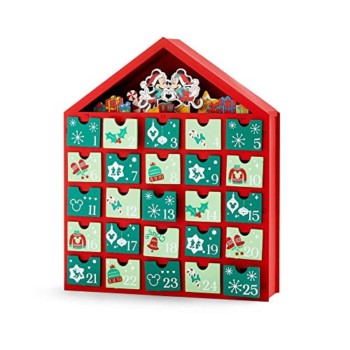 Mickey & Minnie Mouse Adventskalender aus Holz, 25 Tage, Weihnachts-Countdown, Heimdekoration, Box, Kinder, Spaß, Feiertage, Weihnachten, Festival, Wichtelgeschenk von Divas World