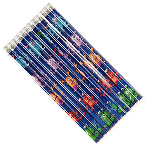 48 Bleistifte mit Radiergummi Monster 18,5 cm Radierer Stifte Giveaway Mitgebsel von Diverse