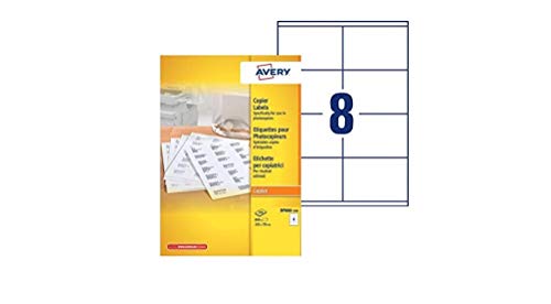 AVERY 800 Etiketten für Kopierer, monochrom, 105 x 70 mm von Avery