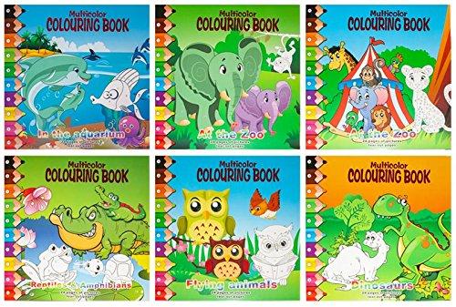 Diverse 6 Malbücher Malen nach Zahlen 24 Seiten 6 Designs inkl.Stifte Malbuch für Kinder von Diverse