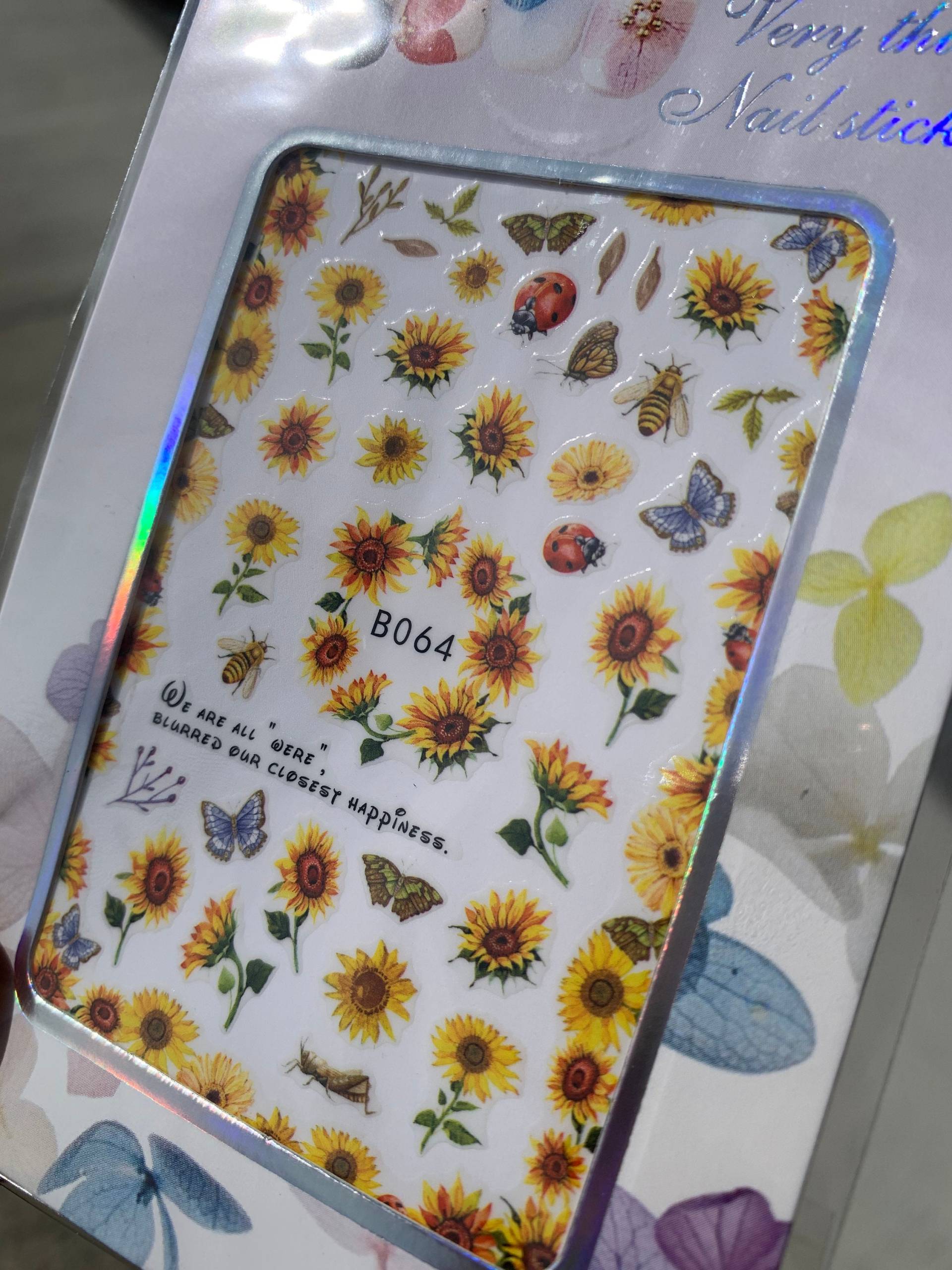 Sonnenblumen Nail Sticker - Decals Art Zubehör von Divinedesignznails