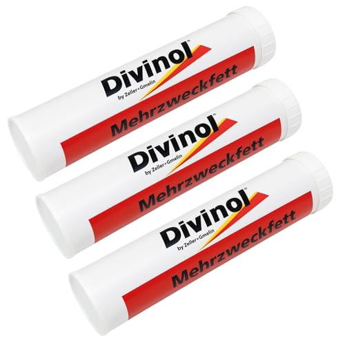 Divinol 1-120 SET - Lithium Mehrzweckfett – Schmierfett NLGI 2 – reibungsverschleißmindernd – für Kfz, Bau, Industrie & Fahrrad – geeignet für Fettpresse (3) von Divinol