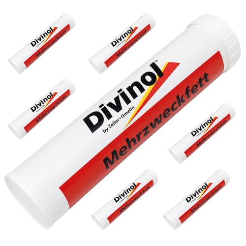 Divinol 1-120 SET - Lithium Mehrzweckfett – Schmierfett NLGI 2 – reibungsverschleißmindernd – für Kfz, Bau, Industrie & Fahrrad – geeignet für Fettpresse (6) von Divinol