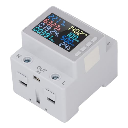 Diyeeni Ihr Schienenstrommessgerät, LCD HD Digital AC 63A Excurent Energy Messer Watt KWh Frekcy Power mit WLAN und Heimfunktion von Diyeeni