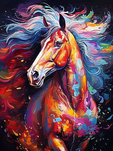 Diymood 5D Diamant Painting Kit Pferd - DIY Diamond Painting Buntes Bilder Zubehör für Runde Diamond Kreuzstich Stickerei - Dekorative Kunst für Büro und Zuhause - Wandbild 30x40 cm Diymood 5D Diamant Painting Kit Pferd - DIY Diamond Painting Buntes Bilder Zubehör für Runde Diamond Kreuzstich Stickerei - Dekorative Kunst für Büro und Zuhause - Wandbild 30x40 cm von Diymood