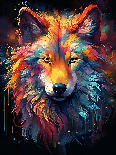 Diymood 5D Diamant Painting Kit Wolf - DIY Diamond Painting Buntes Bilder Zubehör für Runde Diamond Kreuzstich Stickerei - Dekorative Kunst für Büro und Zuhause - Wandbild 30x40 cm Diymood 5D Diamant Painting Kit Wolf - DIY Diamond Painting Buntes Bilder Zubehör für Runde Diamond Kreuzstich Stickerei - Dekorative Kunst für Büro und Zuhause - Wandbild 30x40 cm von Diymood