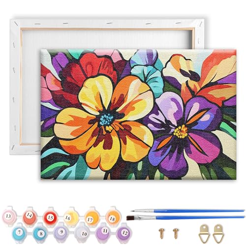 Showker Malen Nach Zahlen Erwachsene mit Rahmen Blume für DIY Handgemaltes Ölgemälde Set für Anfänger, Mit 2 Pinseln und Acrylfarbe, Entspannende Heimdekoration Kreativität 20 x 30 cm Showker Malen Nach Zahlen Erwachsene mit Rahmen Blume für DIY Handgemaltes Ölgemälde Set für Anfänger, Mit 2 Pinseln und Acrylfarbe, Entspannende Heimdekoration Kreativität 20 x 30 cm von Diymood