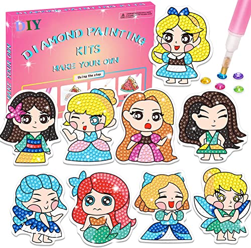 Diyooisx Diamond Painting Kinder Sticker Bastelset Kinder Ab 6 Jahre - Geschenke für Mädchen 4 5 6 7 8 9 10 11 Jahre Basteln Mädchen 8 Jahre Geschenk Mädchen 5 jahre (12 Stück) von Diyooisx