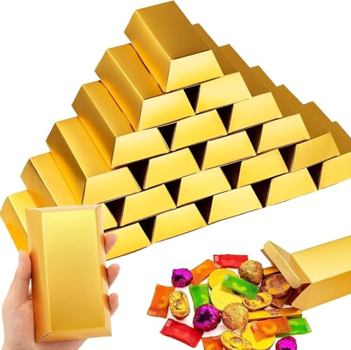 Diyxisk Goldbarren Süßigkeiten Box, 20 Stücke Simulation Goldbarren Aufbewahrungsbox, Schatz Süssigkeiten Box, für Party, Geburtstag, Weihnachten, Piratenspiele und DIY Craft, Goldmünzen Schokolade Diyxisk Goldbarren Süßigkeiten Box, 20 Stücke Simulation Goldbarren Aufbewahrungsbox, Schatz Süssigkeiten Box, für Party, Geburtstag, Weihnachten, Piratenspiele und DIY Craft, Goldmünzen Schokolade von Diyxisk