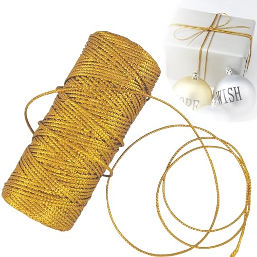 Diyxisk Kordel Gold, 100 M Unelastisch Bastelschnur, Polyester Paketschnur, 1,5 MM Breit Band Gold, für DIY-Kunsthandwerk, Kordel Weihnachten, Hochzeitsdekoration Oder Geschenkverpackung Diyxisk Kordel Gold, 100 M Unelastisch Bastelschnur, Polyester Paketschnur, 1,5 MM Breit Band Gold, für DIY-Kunsthandwerk, Kordel Weihnachten, Hochzeitsdekoration Oder Geschenkverpackung von Diyxisk