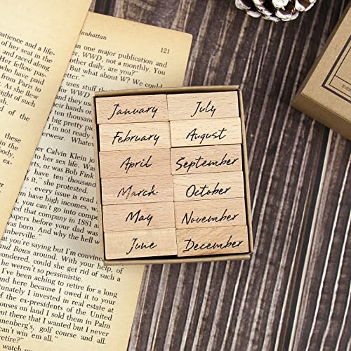 Dizdkizd 12 Stück Süße Monat Gummistempel, Vintage Holz Gummistempel Kleine Tinte Stempel Ton Stempel für Basteln, Scrapbooking, Journaling Supplies Dizdkizd 12 Stück Süße Monat Gummistempel, Vintage Holz Gummistempel Kleine Tinte Stempel Ton Stempel für Basteln, Scrapbooking, Journaling Supplies von Dizdkizd