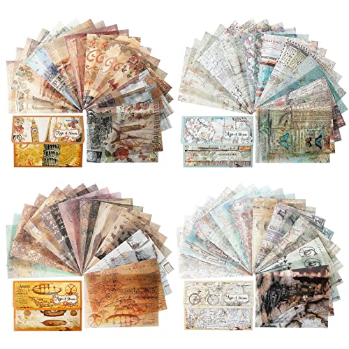 Vintage Scrapbook Paper Pack, Ephemera for Junk Journal Steampunk Craft Paper Collage Paper Journaling Supplies Scrapbooking Emblishments, 4.1 × 5.5 inch, 40 Designs 80 Sheets von Dizdkizd