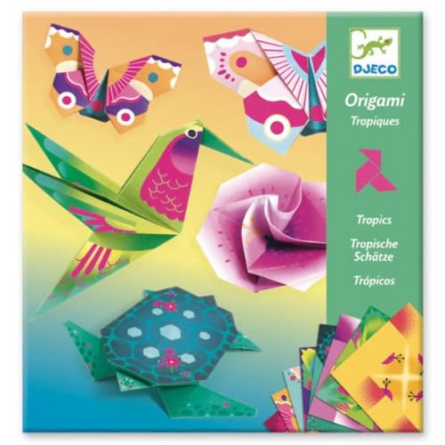 DJECO Origami-Papier-Bastelset – Tropen (Stufe 3) von Djeco