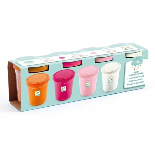 DJECO Sweet Art Modelliermasse, 4 Dosen, Mehrfarbig (DJ09026) von Djeco