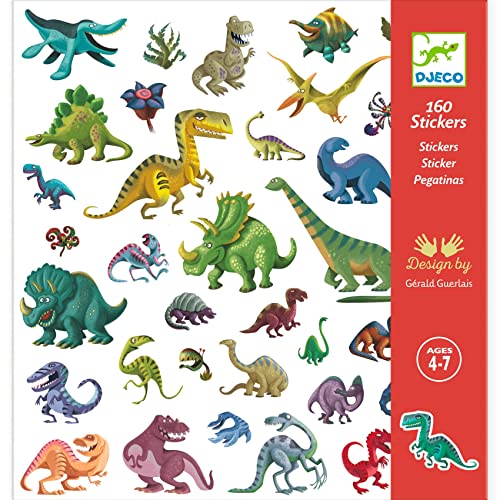 Djeco DJ08843 Aufkleber Sticker 160 Stueck Dinosaurier von Djeco