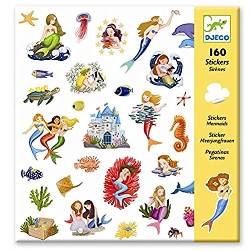 Djeco DJ08885 Sticker Aufkleber Meerjungfrauen 160 Stueck von Djeco