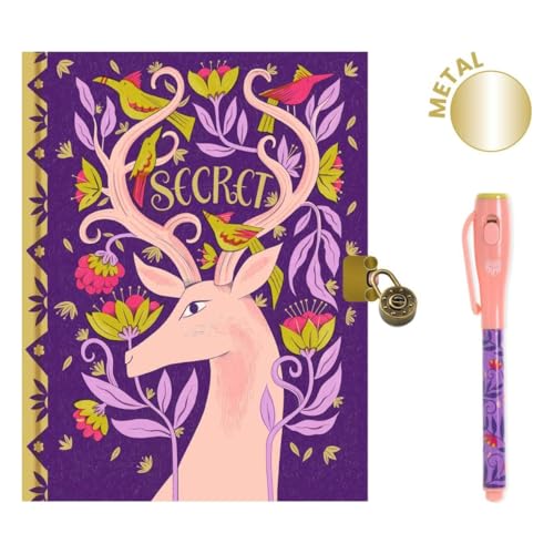 Djeco Geheimes Tagebuch „Melissa“ mit magischem Filzstift & UV-Lampe | Schloss + 2 Schlüssel | 88 illustrierte Seiten | ideal für Kinder ab 8 Jahren | Metallic Effekt Djeco Geheimes Tagebuch „Melissa“ mit magischem Filzstift & UV-Lampe | Schloss + 2 Schlüssel | 88 illustrierte Seiten | ideal für Kinder ab 8 Jahren | Metallic Effekt von Djeco