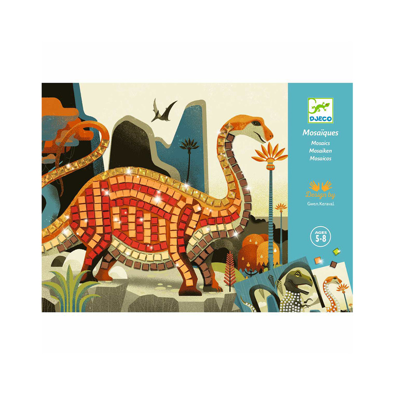 Mosaik-Bastelset Metallische Dinosaurier Mit Moosgummi von Djeco