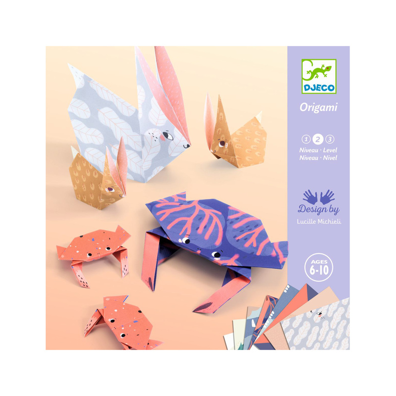 Origami-Papier Familie 12 Blatt In Bunt von Djeco