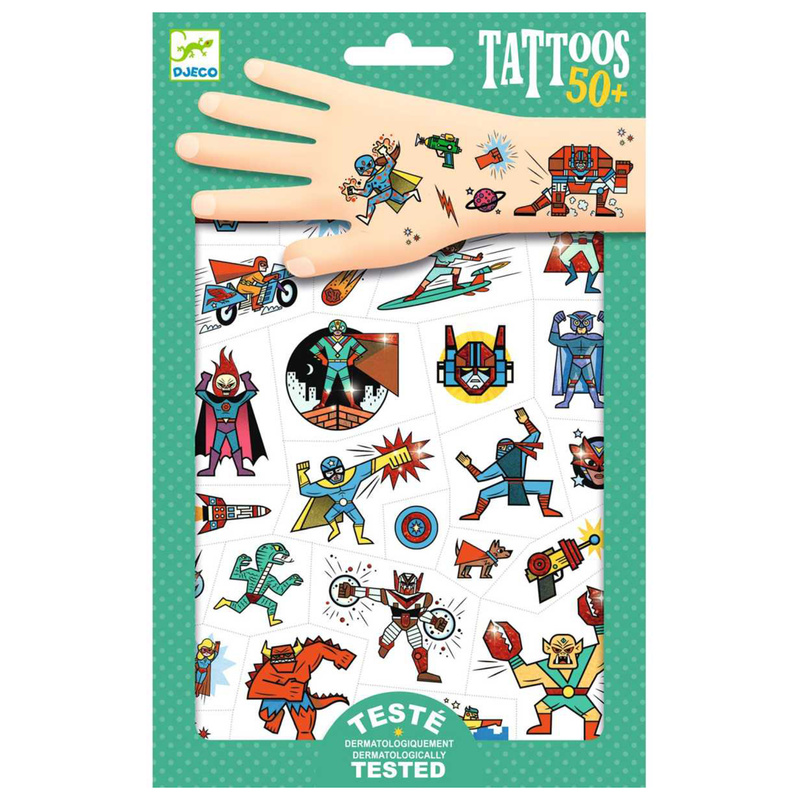 Tattoo-Sticker Superhelden 2 Bögen In Bunt von Djeco
