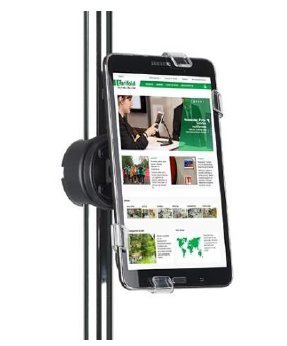 Djois, 570057 - X-Tend Tubular Tablet Halter, Schwarz, 1 Stück, Flexibler Ständer, 360° Drehung, Kompatibel mit 7 bis 10 Zoll Tablets, Einfache Handhabung, Metallklemme, Bürogebrauch von Djois