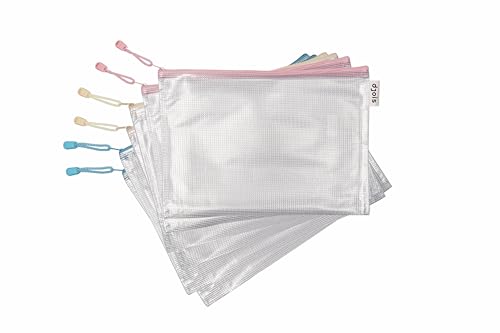 Dokumententasche mit Reißverschluss, A4, Pastellfarben, 6 Stück, verstärkt, transparent, Dokumentenmappe, Reißverschluss, Netzstoff, Reise, kleine Gegenstände, Dokumente, 3 Farben, 509000 Dokumententasche mit Reißverschluss, A4, Pastellfarben, 6 Stück, verstärkt, transparent, Dokumentenmappe, Reißverschluss, Netzstoff, Reise, kleine Gegenstände, Dokumente, 3 Farben, 509000 von Djois