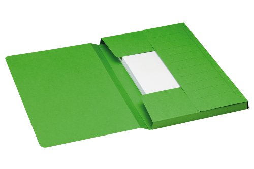 Jalema 3183808 Secolor Mammut-Aktenmappe, Karton, C2C für lose Blattablage, 3 große Einschlagklappen 270 gramm, maximal 35 x 24 cm, 10er Packung, grün von Djois