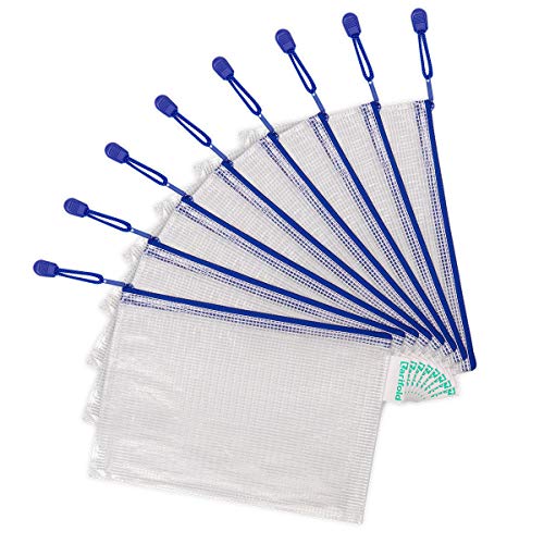Reißverschlusstaschen, A5 - Pack mit 8 Stück - blau Reißverschlusstaschen, A5 - Pack mit 8 Stück - blau von Djois