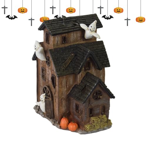 Djowyh Halloween Geisterhaus - Beleuchtetes Geisterhaus für Partys und Feste - Halloween Deko Zimmer Dekoration Für Wohnzimmer Schlafzimmer Küche Tisch Bücherregal Indoor Djowyh Halloween Geisterhaus - Beleuchtetes Geisterhaus für Partys und Feste - Halloween Deko Zimmer Dekoration Für Wohnzimmer Schlafzimmer Küche Tisch Bücherregal Indoor von Djowyh