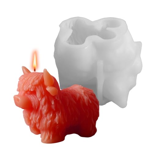Djowyh Silikon Kerzenformen - 3D Silikon Yak Kerzenform | Tierfiguren Gießform Deko Für Schlüsselanhänger Schmuck Wohnung Unterricht Bastler Feiertage von Djowyh