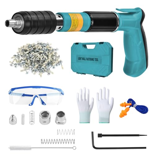 Manuelle Nagelpistole mit 220Runden Nägeln Betonnagler Nail Gun Druckluft Pneumatische Nagelpistole für Stahl & Beton 5-Gänge Nagelschussgerät Bolzenschussgerät Pistole mit Schalldämpfer Nagelmaschine Manuelle Nagelpistole mit 220Runden Nägeln Betonnagler Nail Gun Druckluft Pneumatische Nagelpistole für Stahl & Beton 5-Gänge Nagelschussgerät Bolzenschussgerät Pistole mit Schalldämpfer Nagelmaschine von DkevEu