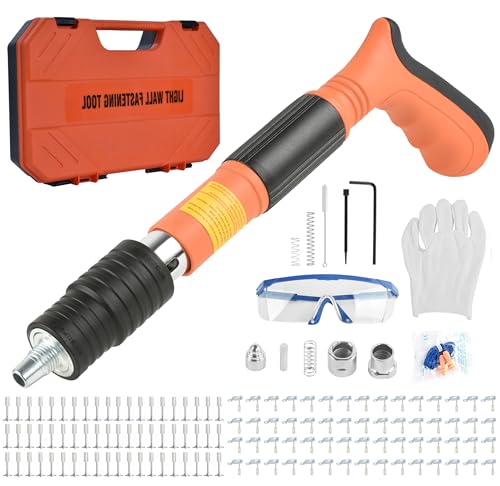 Nagelpistole mit 120 Nägeln, Beton Nagelpistole Nägel, Nail Gun Tool, Manuelle Nagelpistole für Stahl & Beton, Schalldämpfer Bolzenschussgerät 5 Gänge Nagelschussgerät Betonnagler Nagler Nagelpistole mit 120 Nägeln, Beton Nagelpistole Nägel, Nail Gun Tool, Manuelle Nagelpistole für Stahl & Beton, Schalldämpfer Bolzenschussgerät 5 Gänge Nagelschussgerät Betonnagler Nagler von DkevEu