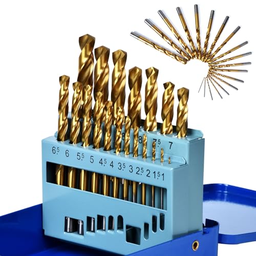 Präzisionsbohrer Metallbohrer Set aus HSS-E M35 Cobalt 19 teilig Spiralbohrer Set 1-10mm, 0,5mm Schritte - Selbstzentrierend für Metallbearbeitung Präzisionsbohrer Metallbohrer Set aus HSS-E M35 Cobalt 19 teilig Spiralbohrer Set 1-10mm, 0,5mm Schritte - Selbstzentrierend für Metallbearbeitung von DkevEu