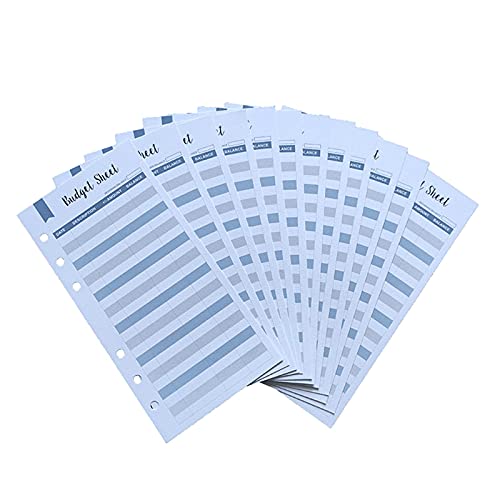 Dkings 12Pcs/Set A6 Nachfüllpapier 6-Loch Einsätze Budgetbogen für Ordner Notizbücher Planer, Loseblattpapier 6 Ringordner, Blau, Einheitsgröße Dkings 12Pcs/Set A6 Nachfüllpapier 6-Loch Einsätze Budgetbogen für Ordner Notizbücher Planer, Loseblattpapier 6 Ringordner, Blau, Einheitsgröße von Dkings