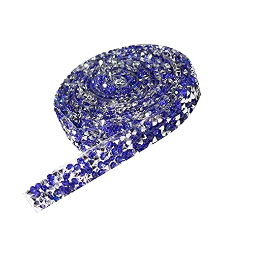 Selbstklebende Kristall Strass Diamant Band 1 Yard Strassband DIY Dekoration Aufkleber für Kunsthandwerk Event Auto Handy Dekoration 10mm Breite (Blau) von Dkings